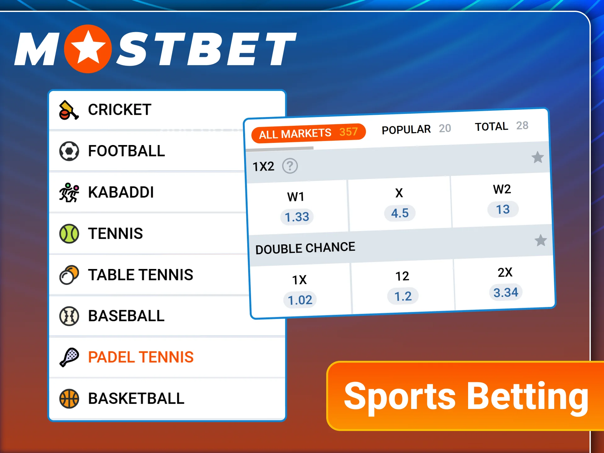 Discover sports betting options at Mostbet and start today.