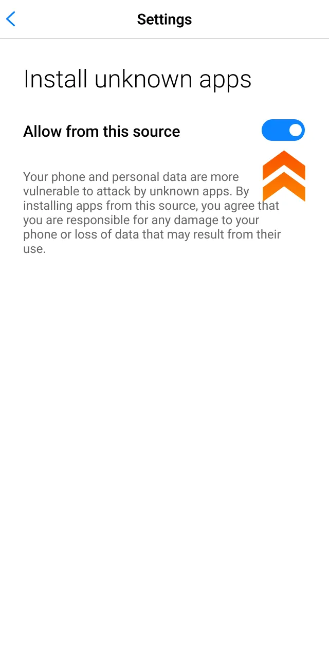 Allow installation from unknown sources in your phone settings for Mostbet.