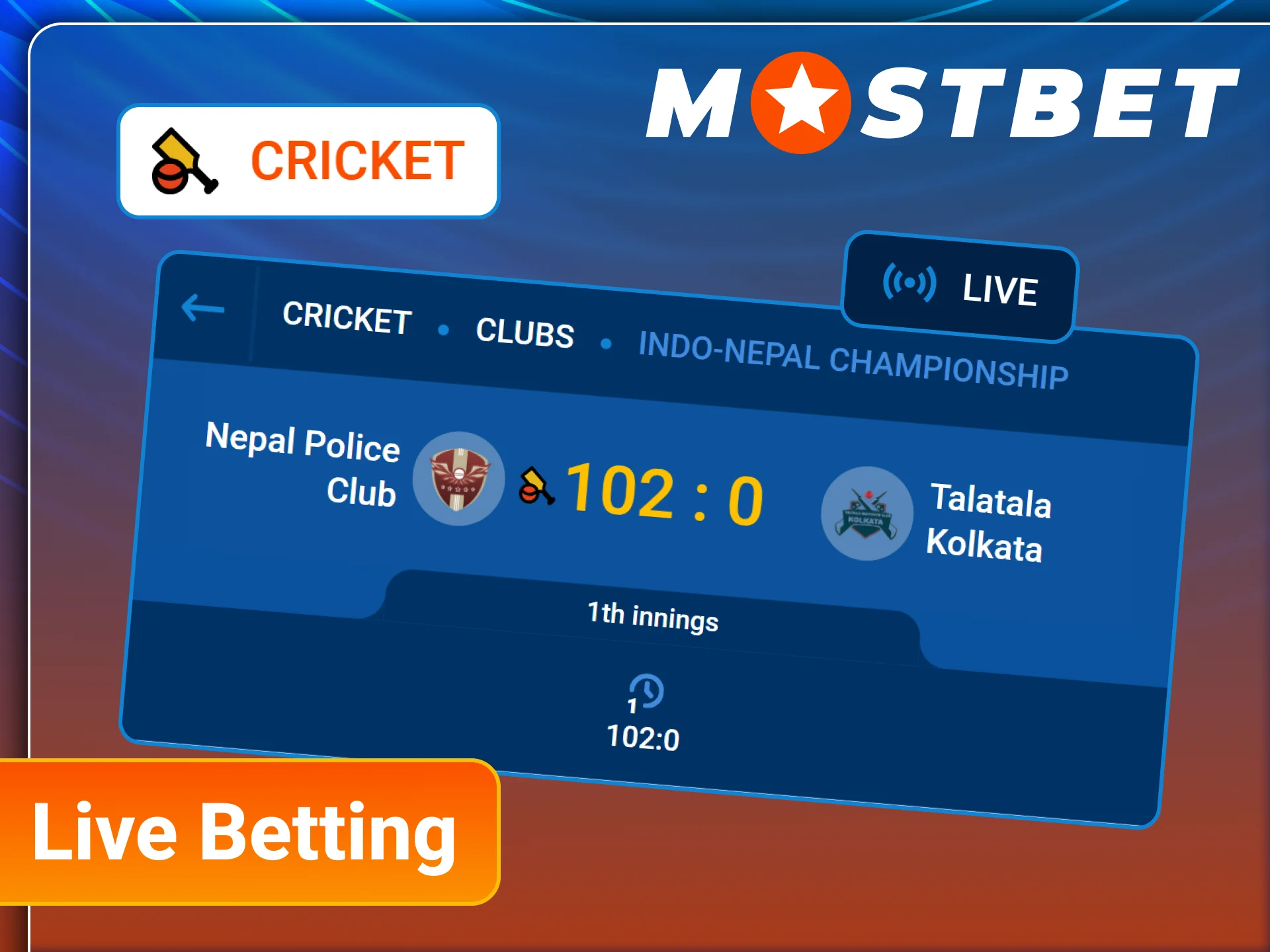 Live Cricket Betting at Mostbet Mostbet supports live sports betting, including cricket. You can place bets after a match has started, with odds changing by over, wicket, or key event. The live section shows the current score and basic stats, so you see what is happening before you bet. Main benefits are flexible timing, many in-play markets on top leagues, and quick settlement of most bets once the result is known.