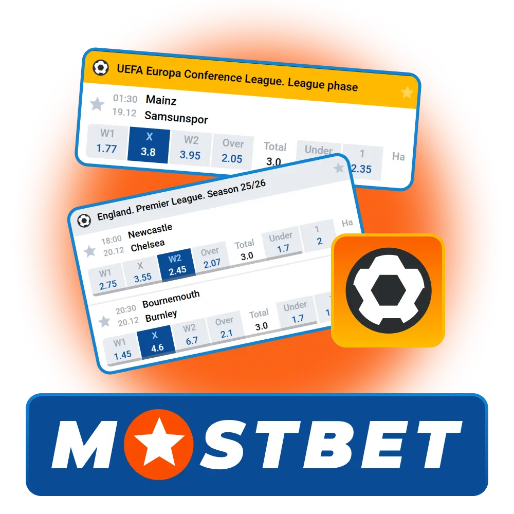 Bet on international football leagues at the official Mostbet sports platform.