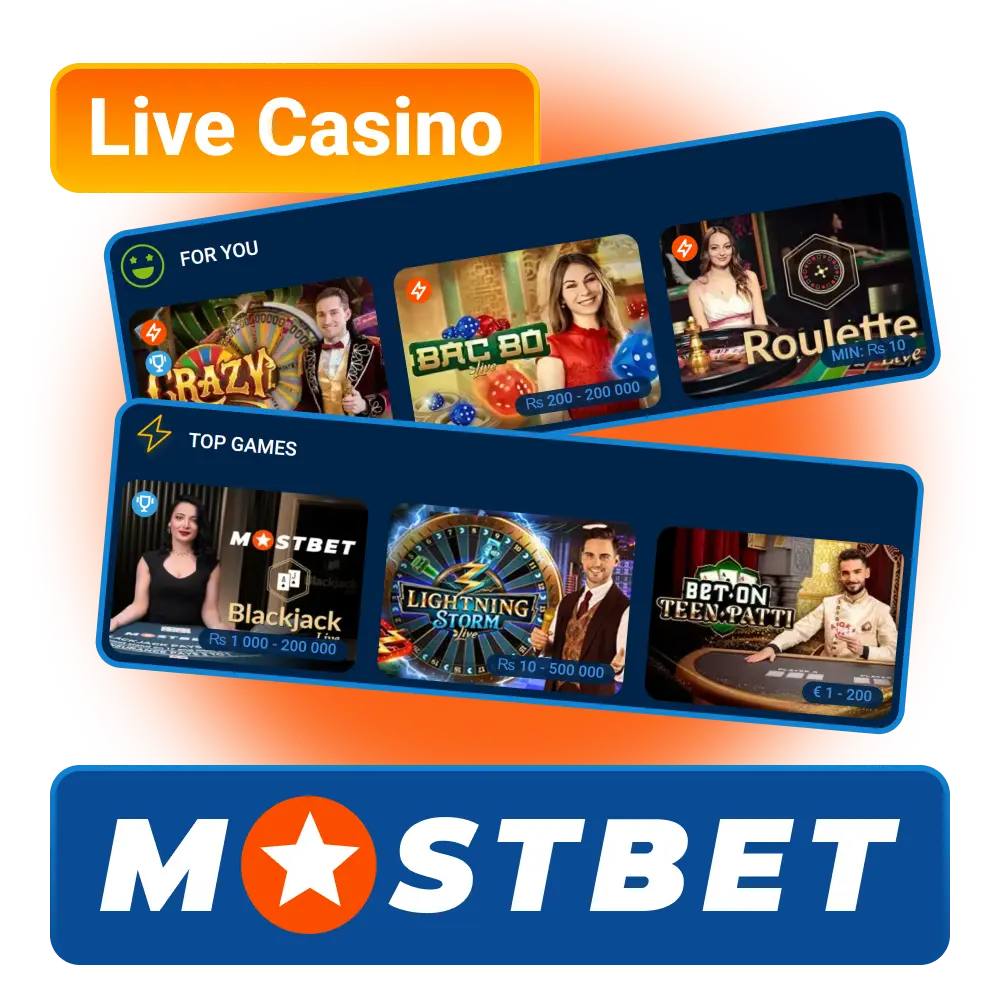 Play with real dealers in the official Mostbet live casino section.