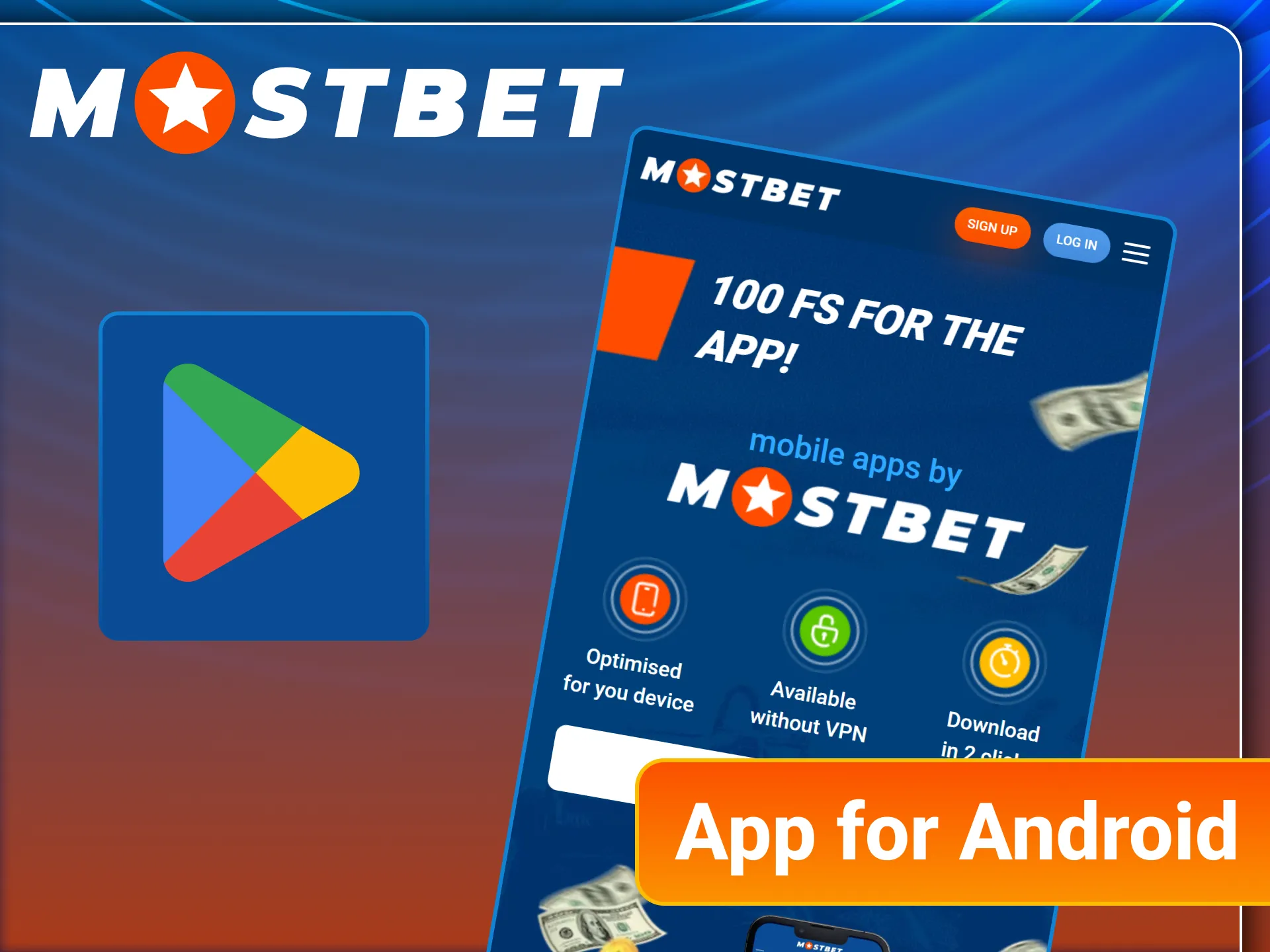Install the official Mostbet app for Android using the APK file.