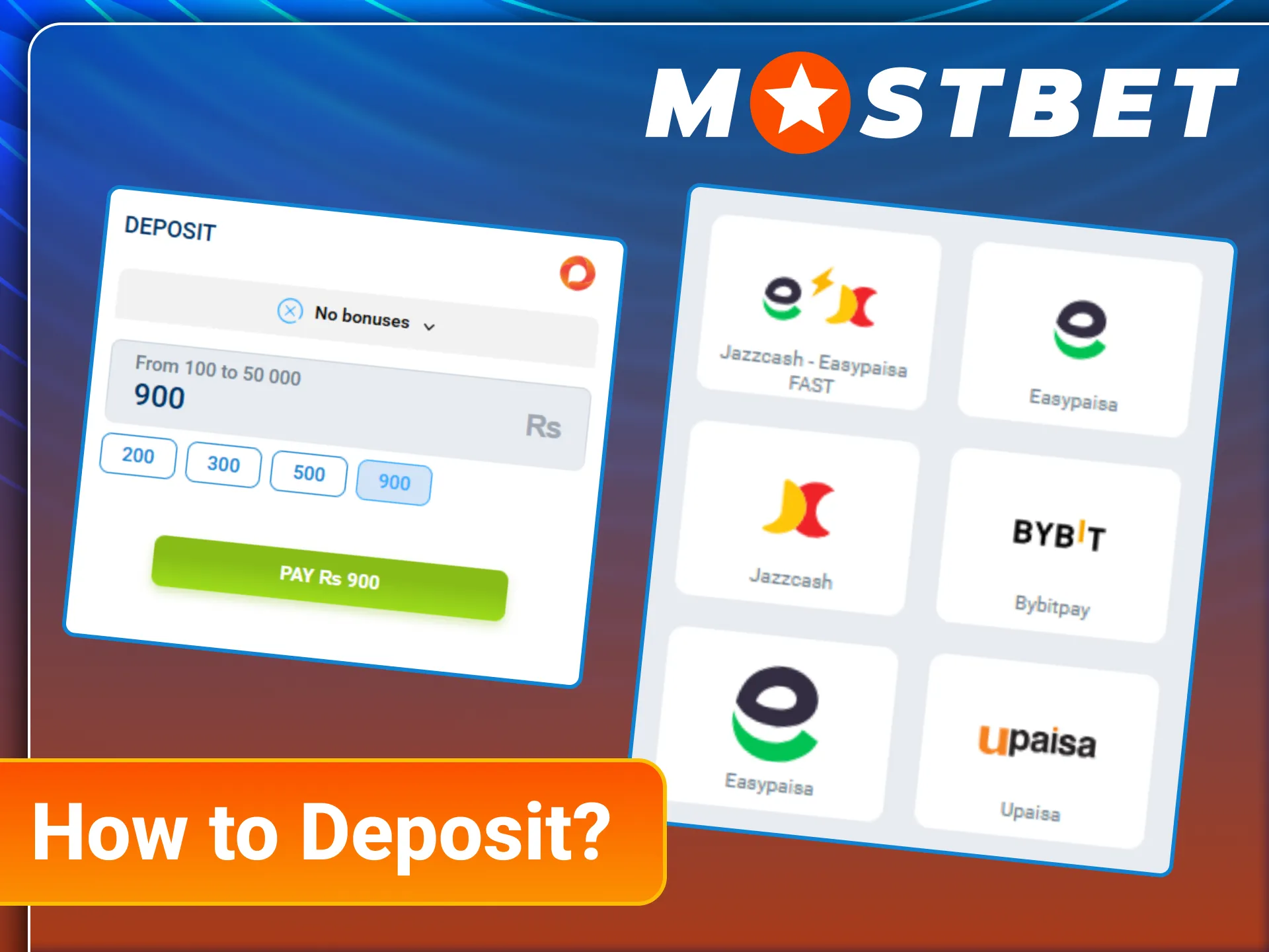Follow simple steps to deposit funds on the official Mostbet website.