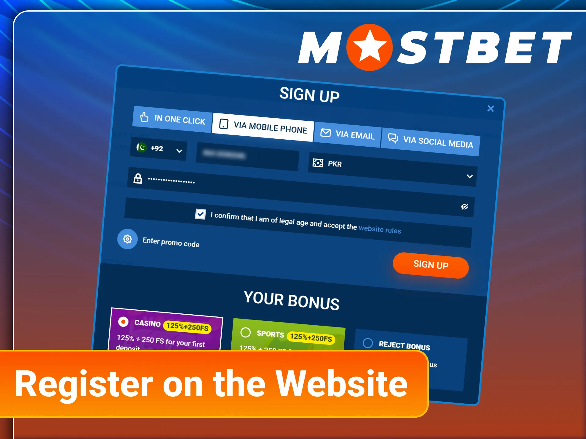 Create a new player account on the official Mostbet website today.