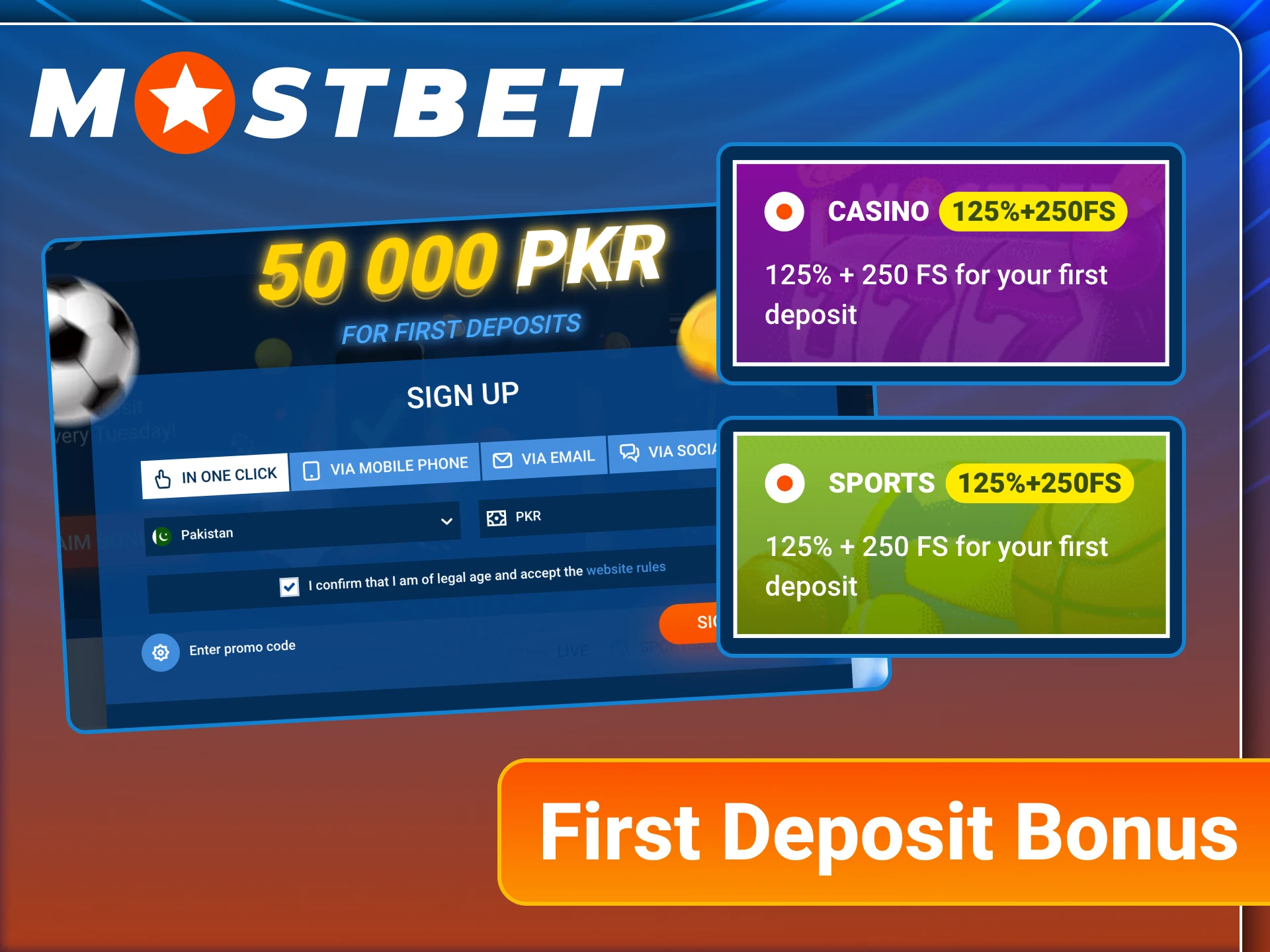 Choose your welcome bonus during Mostbet registration.