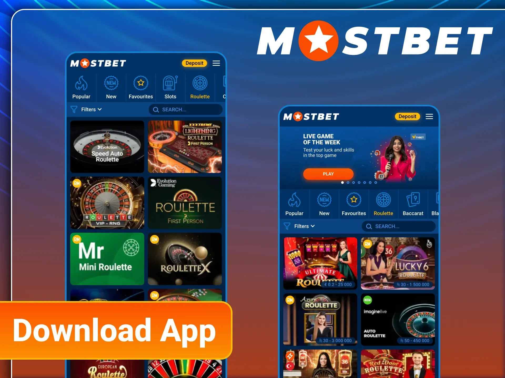 Download Mostbet roulette app and enjoy playing casino.