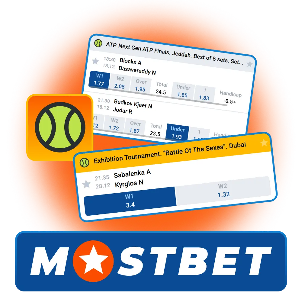 Access live tennis betting markets on the official Mostbet website today.