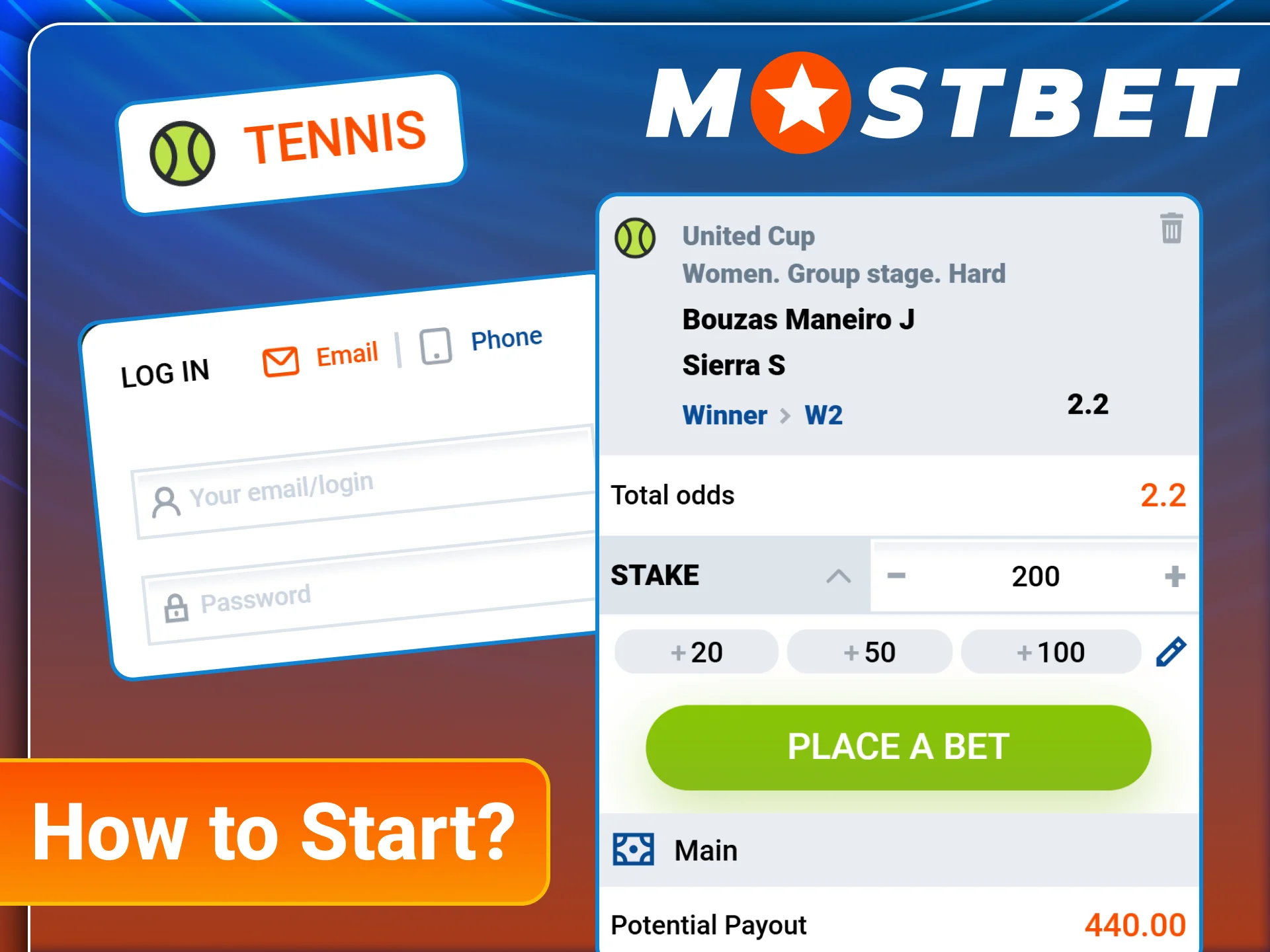 Register at Mostbet and place your first tennis bet today.