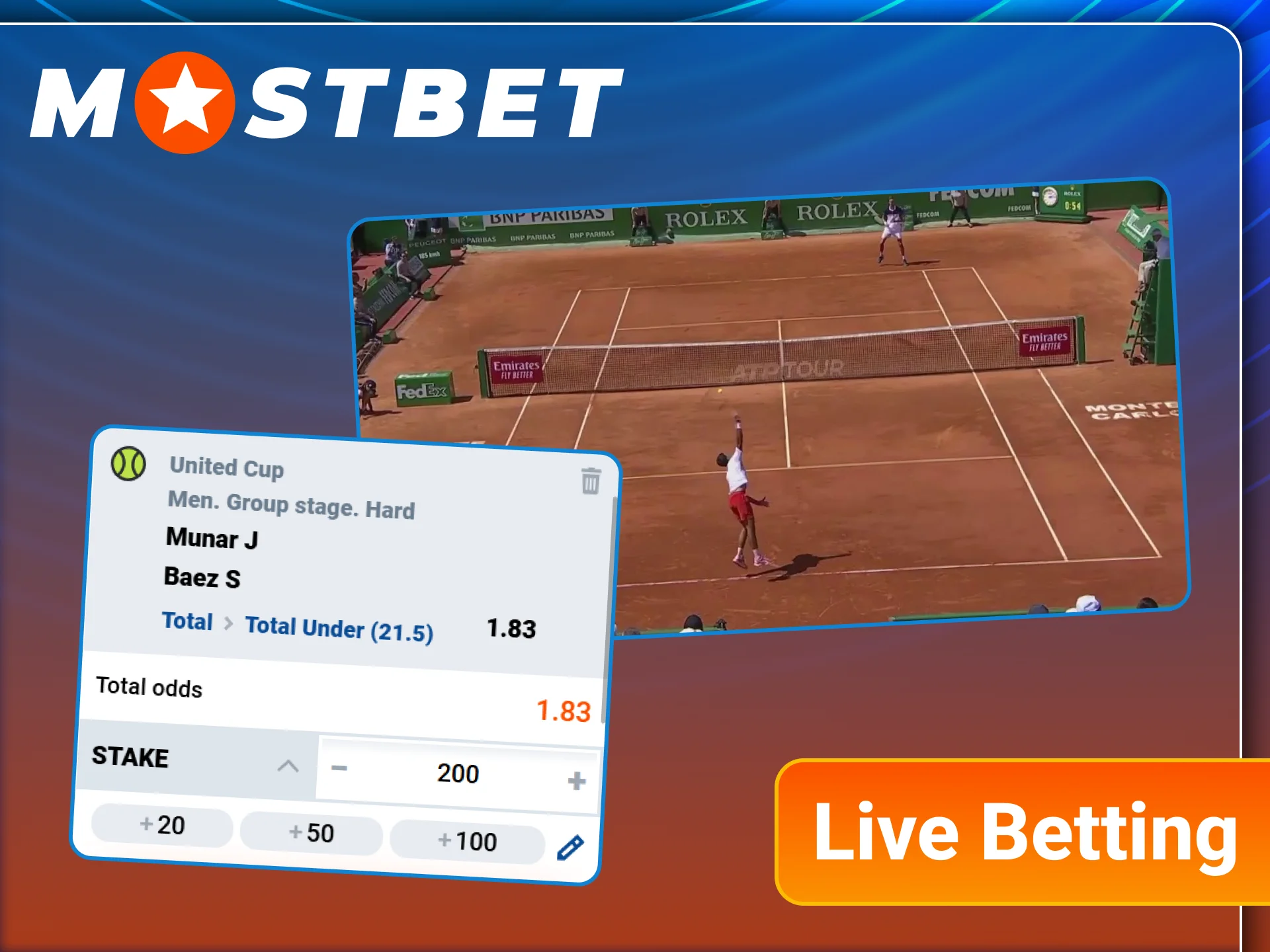 Place live tennis bets at Mostbet as matches unfold.